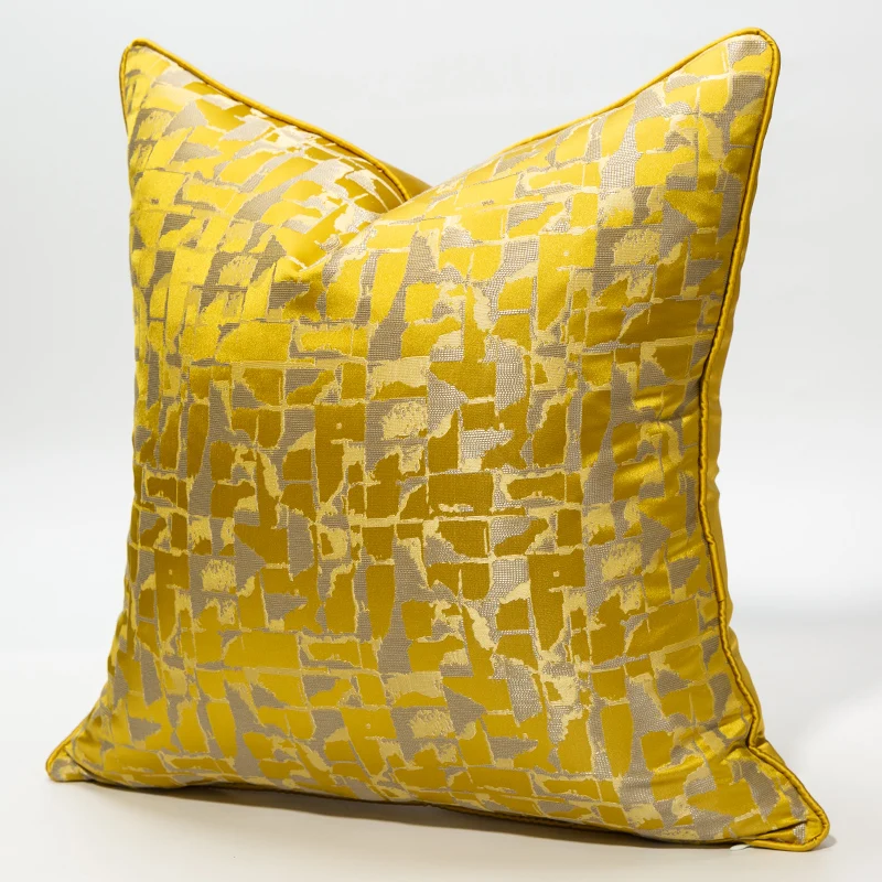 Nordische moderne silber beige blau gold karierte kissen bezug luxus jacquard kissen bezug für wohnzimmer dekoration – Detail 14