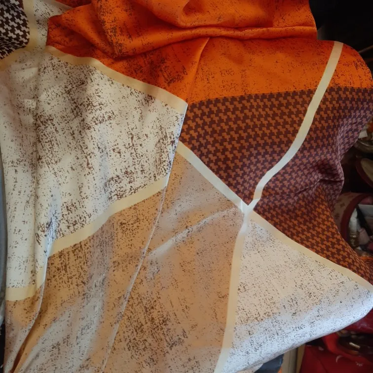 Elegant Long Headband Yellow Floral Silk Scarf photo review