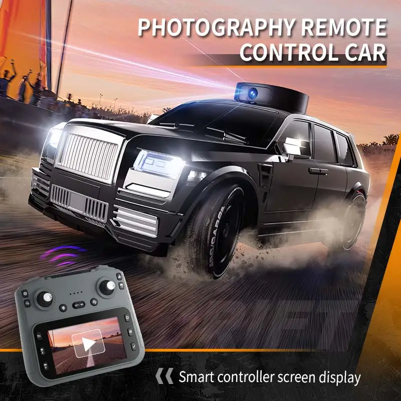 Hotfree 1/24 RC Drift Car with HD Camera, 4WD High Speed FPV Remote Control Car with Dual Joystick Screen Remote, Rotatable & Elevating Camera Live Video, Indoor Outdoor Racing Toy, Birthday Christmas Gift for Kids Boys - Image 2