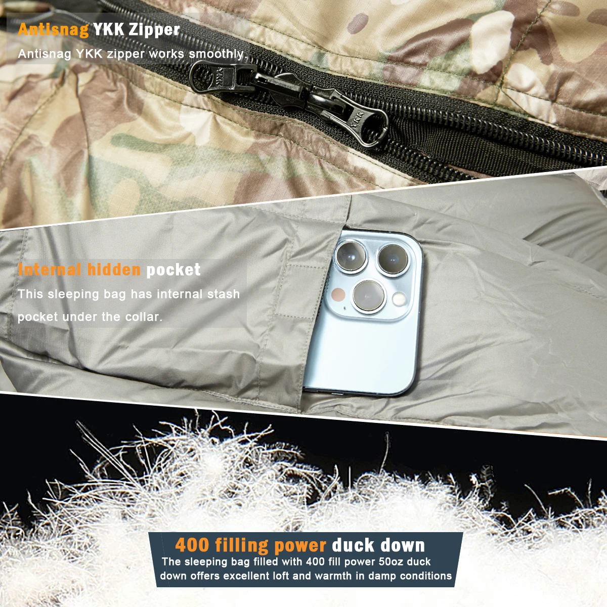 MT Military Down Mummy Sleeping Bag Tactical Ultralight Winter