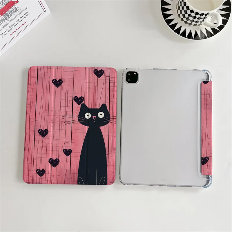 Charming Black Cat with Stripes Tablet Cover