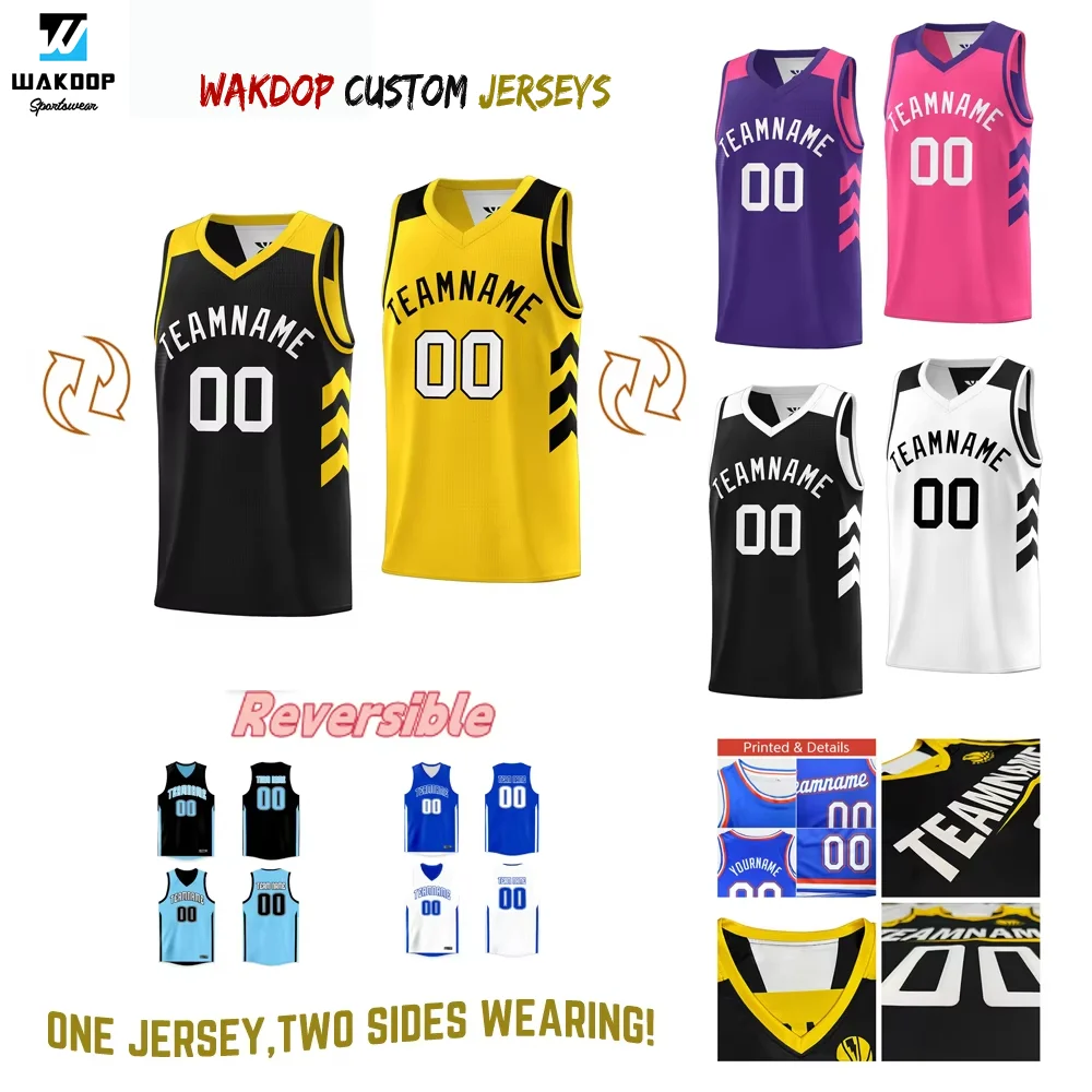 Custom Reversible Basketball Uniforms Game Jersey Personalized Printed Name Number Blank Team Sports Uniform for MEN/WOMEN/KIDS basketball jerseys