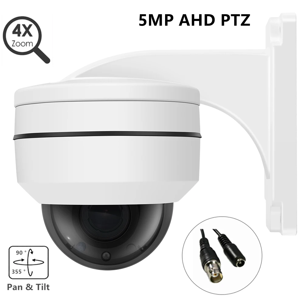 5MP PTZ AHD Dome Security CCTV Camera Outdoor 4xZoom Optical Motorized Home Street Infrared Analog Cameras with Bracket 25M hd 4k 8mp ahd camera cctv video surveillance camera outdoor waterproof bullet analog ir night vision metal dome security cameras