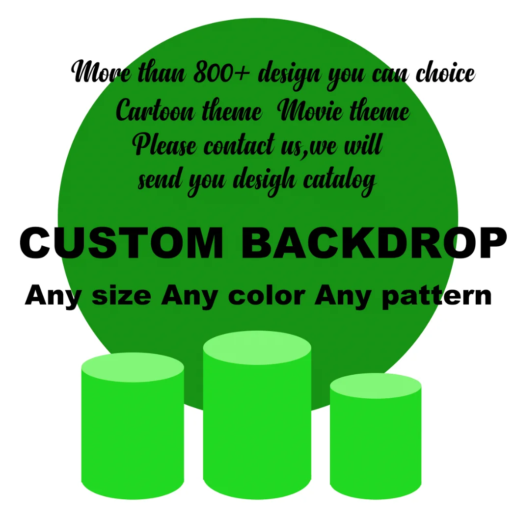 

Custom Birthday Baby Shower Baptism Party Decoration Dessert Pedestal Plinth Cylinder Circle Round Backdrop Cover