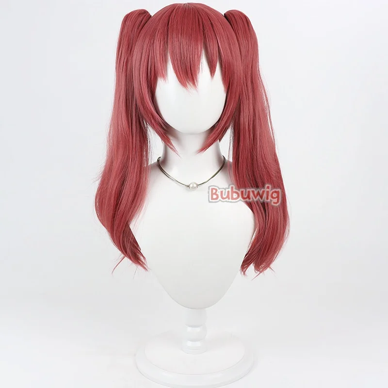 Bubuwig 합성 머리 아마사와 이치카 코스프레 가발 엘리트의 교실 아마사와 이치카 70cm 레드 포니테일 가발 내열성