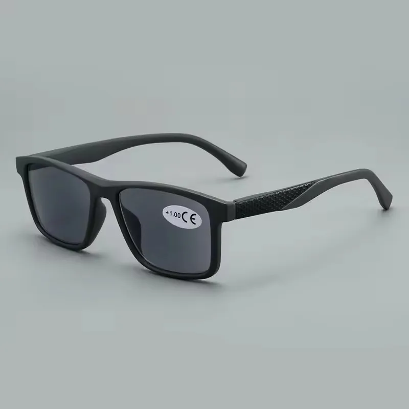 Vintage Men's Square Frame Reading Sunglasses with UV Protection