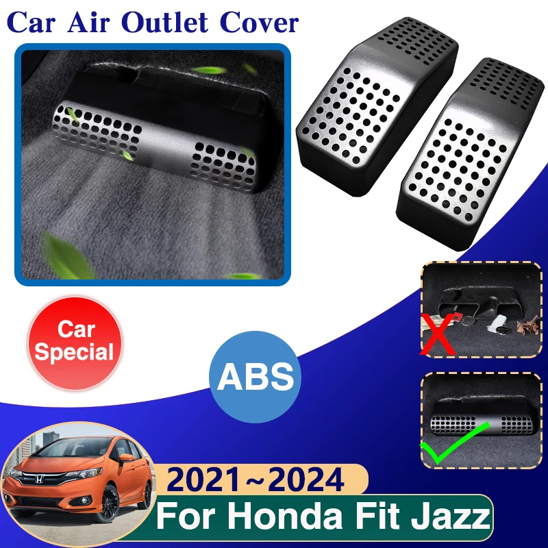 

Автомобильная крышка для выпускного отверстия воздуха для Honda Fit Jazz 2021 2022 2023 GR GS, не засоряется под сиденьем, состояние выхлопных газов, вентиляционный коврик, аксессуары