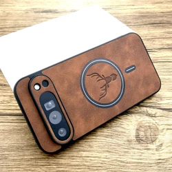 Premium Faux Leather Wireless Charging Case with MagSafe Compatibility - Google Pixel 8 Pro (Dark Brown)