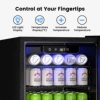 ICYGLEE Beverage Refrigerator 2.7cu.ft 100 Can Mini Fridge for Beer Drinks Wines Freestanding Fridge Blue LED for Home Dorm Bar 3
