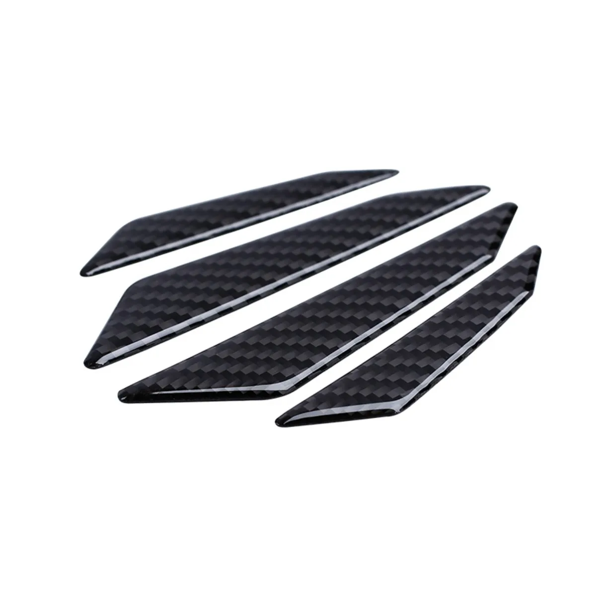 T-carbon Carbon Fiber Car Door Anti-Collision Glue Strips Protect Sticker 4PCS Car Door Edge Guard Strip Trim Molding Accessorie