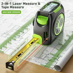 PREXISO Télémètre Laser 2 en 1, Mètre Ruban Laser Rechargeable avec Laser  de 40M et Ruban de 5M, Outil de Mesure Laser avec Crochet Magnétique  Mobile