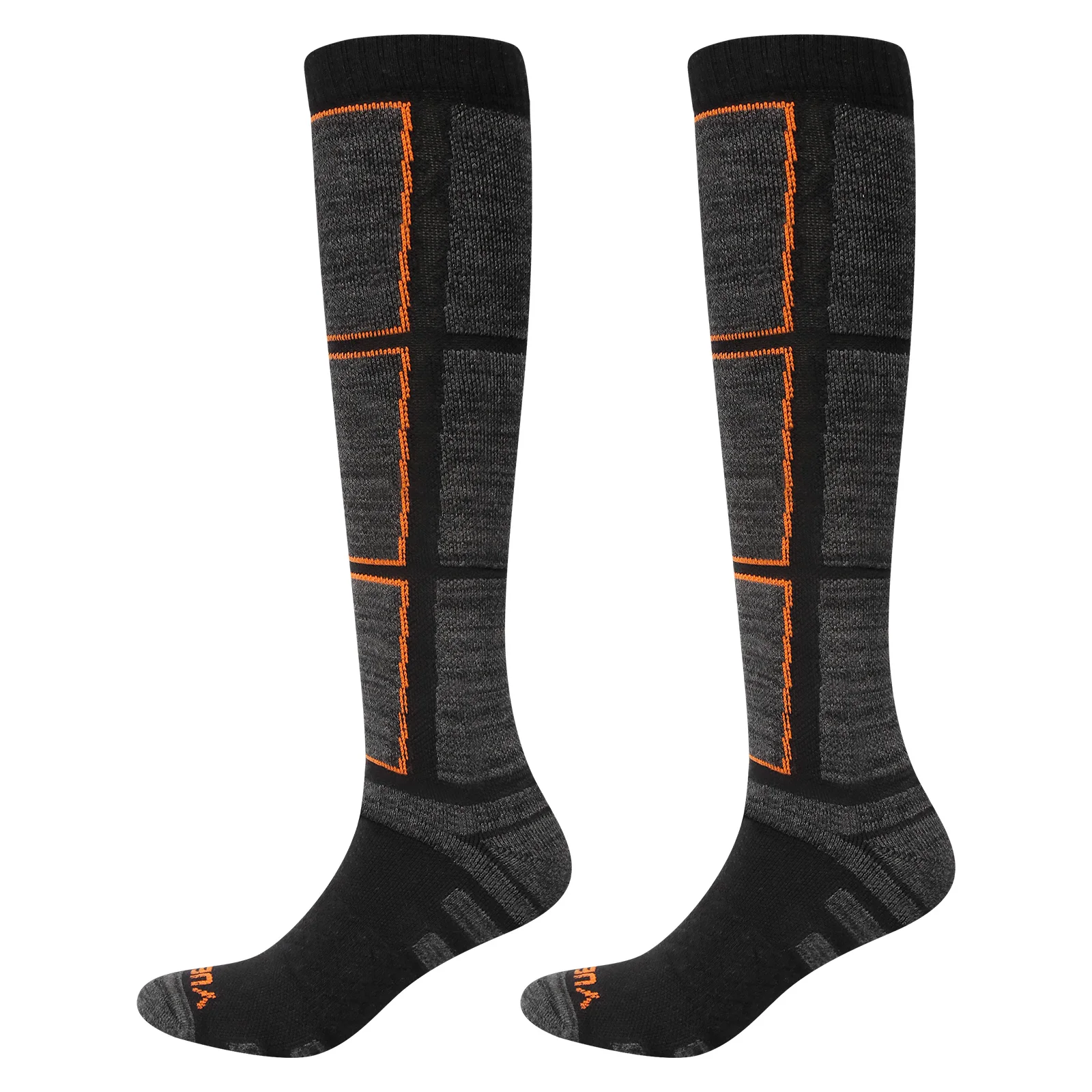 YUEDGE Breathable Thick Cushion Knee High Winter Sports Snowboarding Skiing Socks Winter Warm Thermal Socks(2Pairs/Packs) 37-45