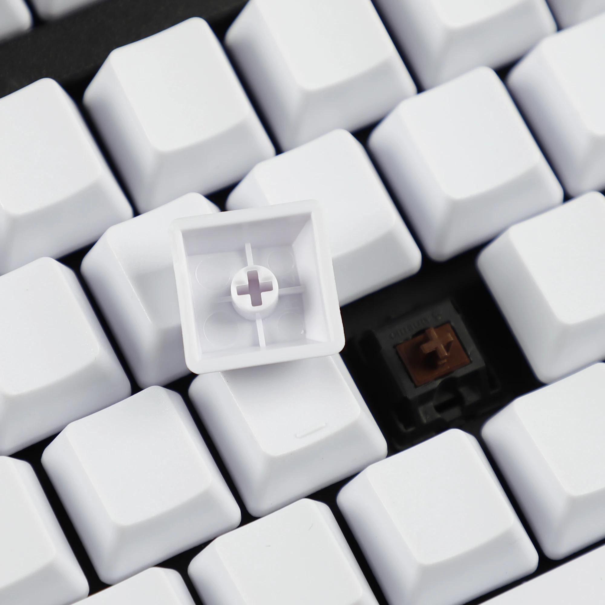 Pbt Ansi Iso Keycaps em Branco 123 Thick Perfil Oem 108 104 96 87 61 68 Nj80 Gmmk 84 Kbd75 Kbd67 Xd64 Gk64 Apenas Keycap - Imagem 3