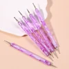 CNHIDS Acrylic Art Crystal Dotting Tools Professional Nail Brushes Set Diy Fake Nail Pattern Line Painting Pen Carving Brushes 1
