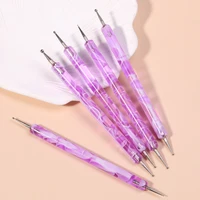 CNHIDS Acrylic Art Crystal Dotting Tools Professional Nail Brushes Set Diy Fake Nail Pattern Line Painting Pen Carving Brushes 1