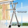 2025 New Layer Clothes Drying Rack with Shoe Storage Shelf–Organizer Shelf,Floor Standing Design for Bedroom,Balcony,or Bathroom 2