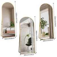 Зеркало в пол, см х 53, полноразмерное зеркало Almae, напольное зеркало, настенные зеркала, свободное зеркало, металлический каркас, черный — изображение 3