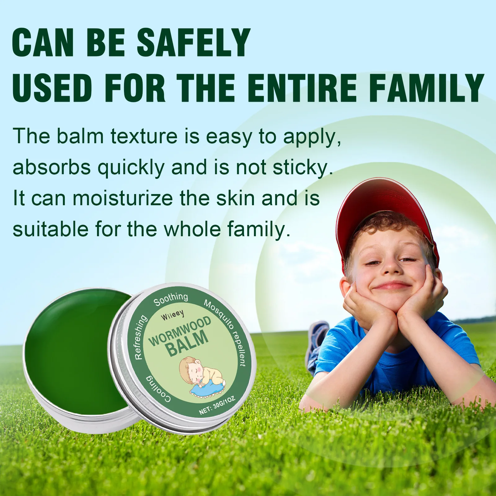 Wiieey Repellent Mosquito Balm Wormwood Cooling Refreshing Soothe Mosquito Bites Itch Redness Swelling Mosquito Repellent Cream