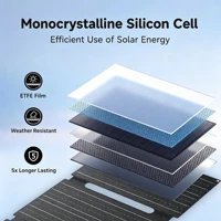 Panneau solaire monocristallin pliable 35W, chargeur solaire portable, sortie USB Type-C DC, panneau solaire compact et léger pour téléphone, tablette, batterie externe, camping, randonnée, extérieur, camping-car 2