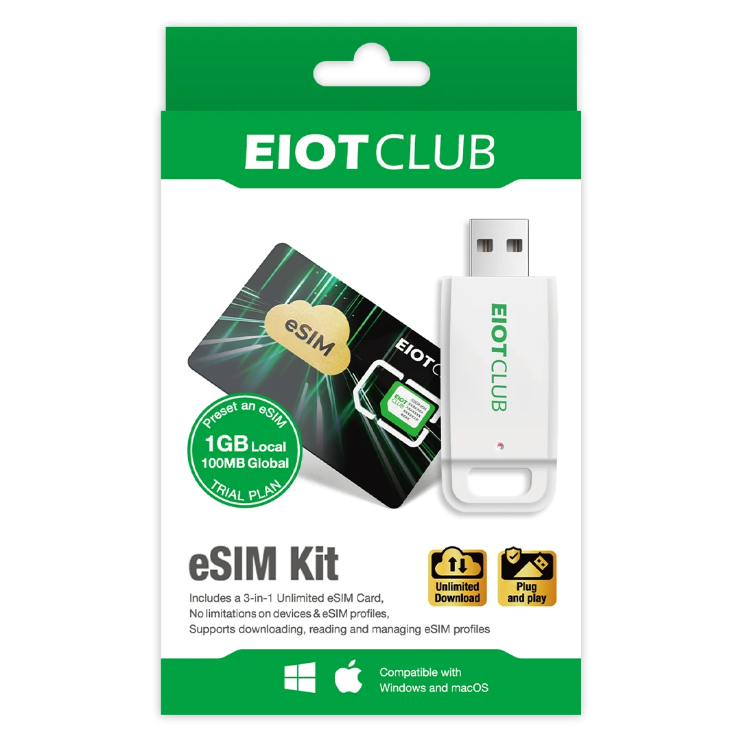 Blank SIM Card EIOTCLUB eSIM Card and eSIM Card Reader Unlimited Download Use in 200+ Countries Physical for Travel and Business