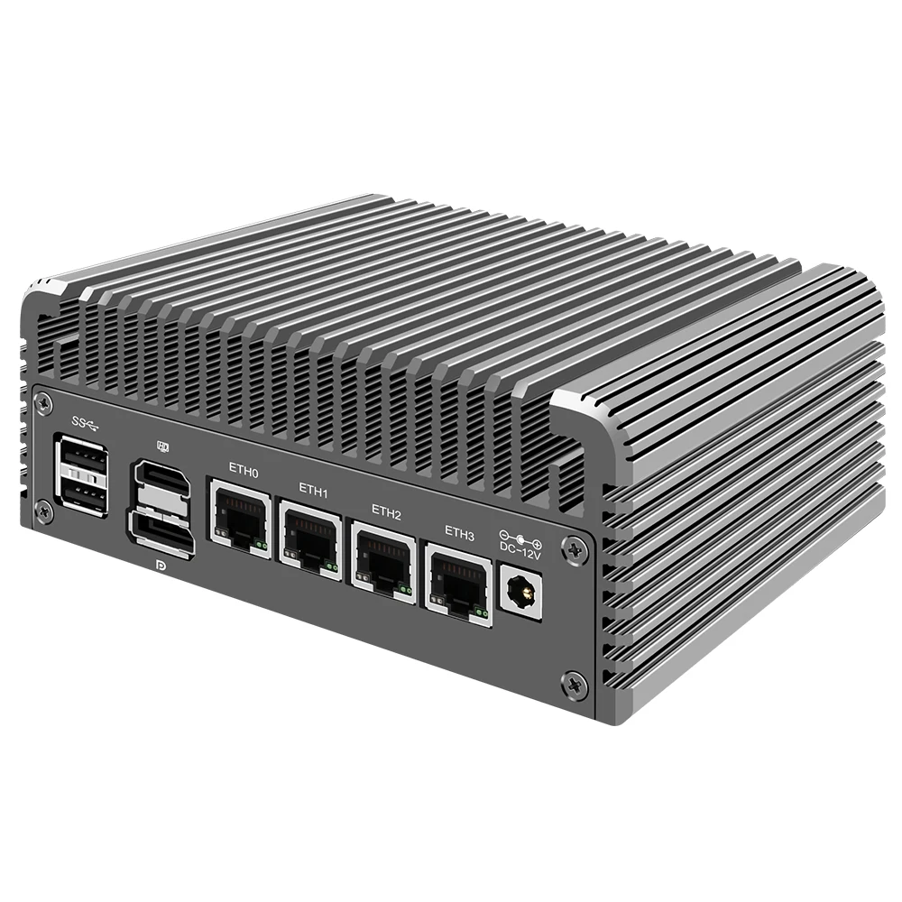 X4C Micro Firewall Appliance 4 Intel I226-V 2.5GbE NIC Ports Fanless Mini Computer Intel N100 i3 N305 Quad Core, AES-NI DDR5 RAM