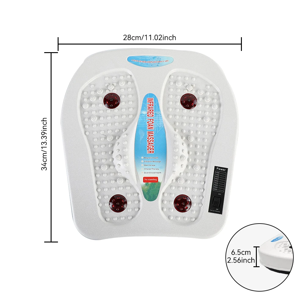 Electric Foot Massager Far Infrared Heating Reflexology Vibrating Physiotherapy Circulation Therapy Warm Foot Massage Machine