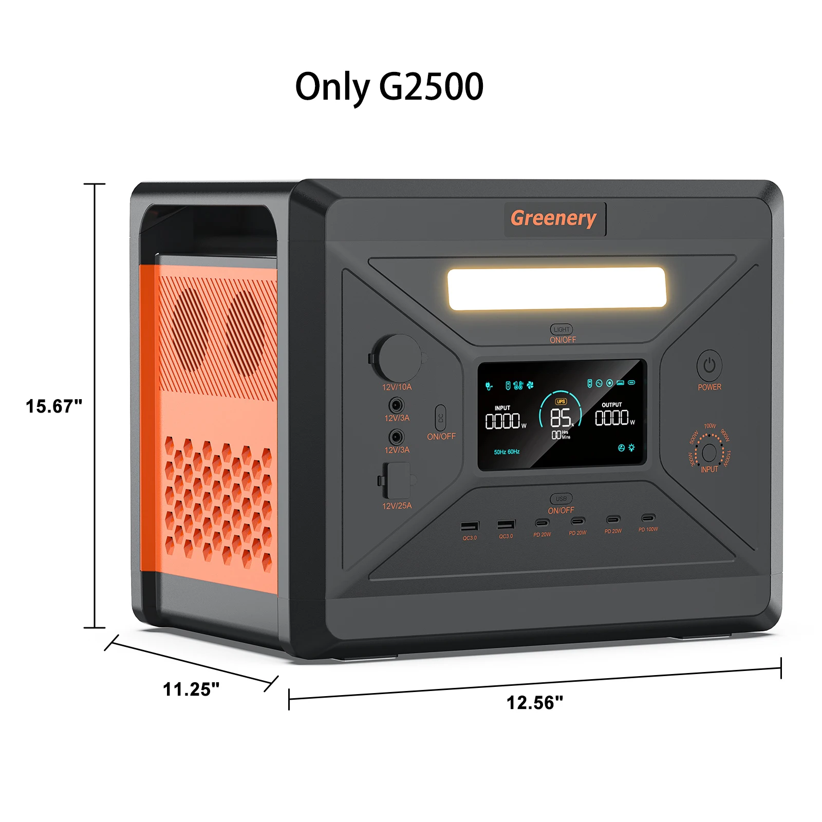 Greenery G2500 Portable Power Station 2304WH LiFePO4 Battery with