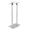 Clear Acrylic Podium Silver Iron Body and Base 46.46 Inch Height Floor Standing Lectern Pulpit Desk for Schools, Conference 6