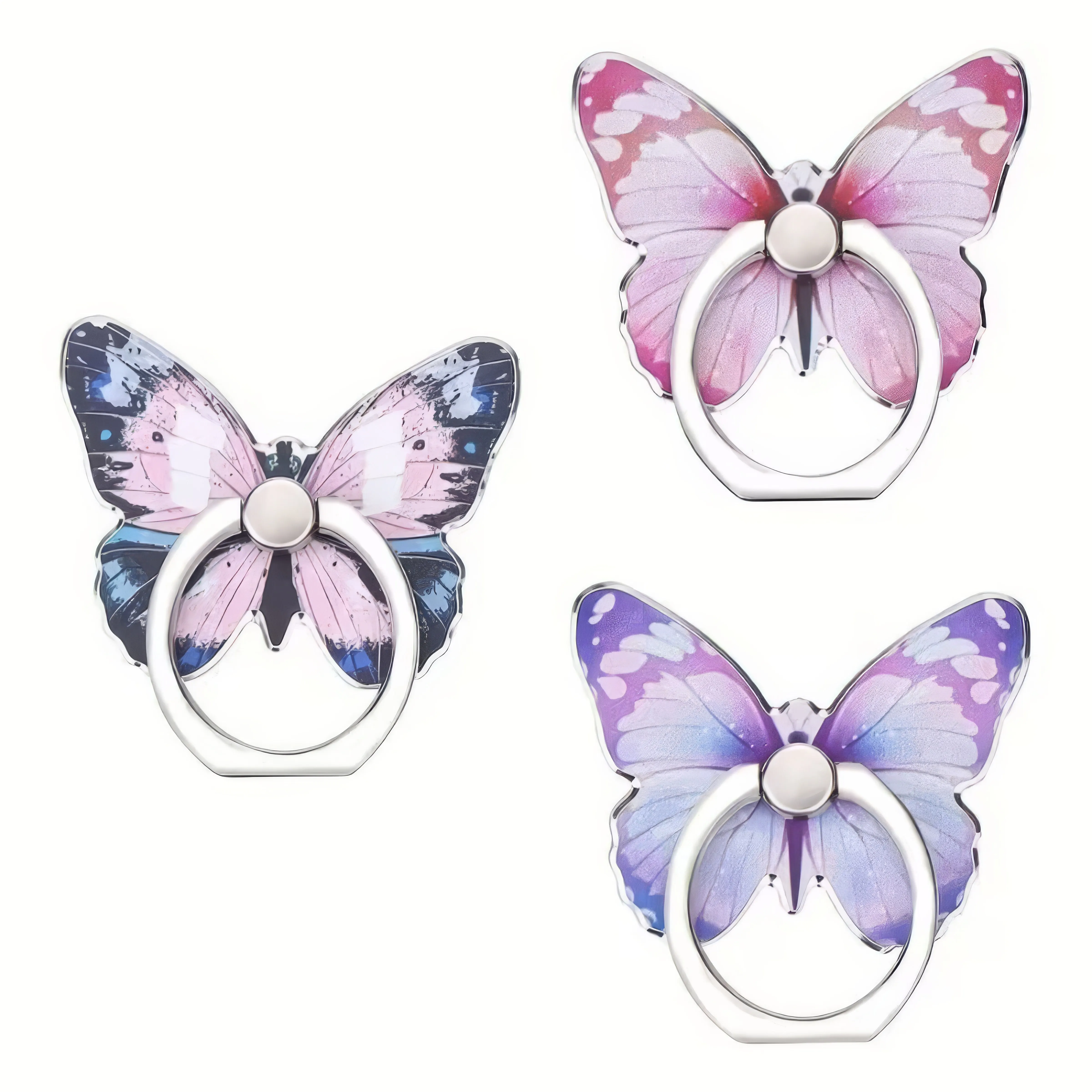 1 Butterfly Phone Holder Pink/purple, Butterfly Pattern Phone Ring Holder, Compatible with Most Phones, Accessory 4