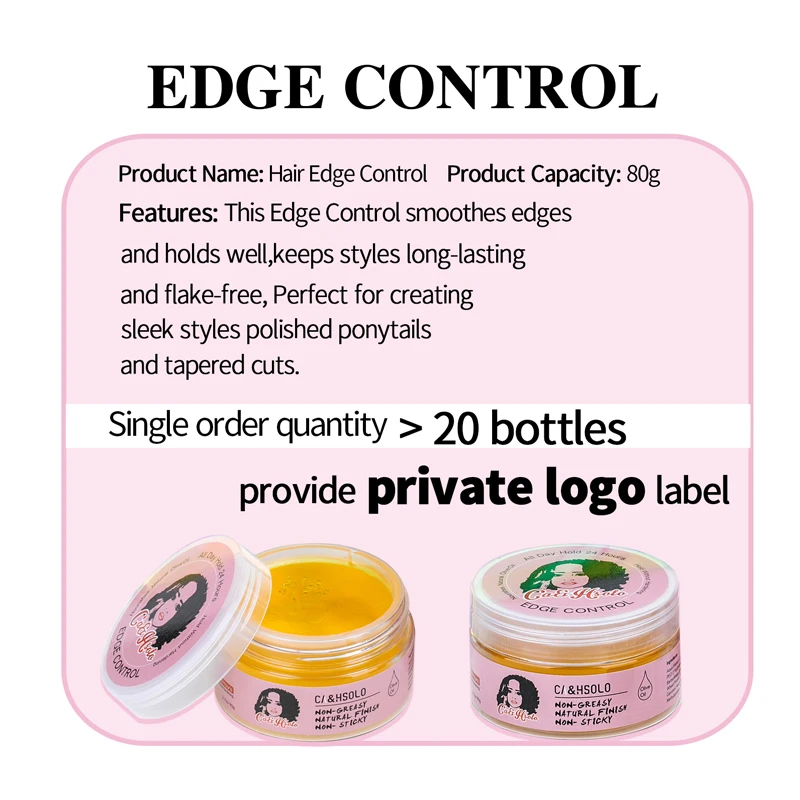 24 Hour Hold Edge Control for Black Women Hair Styling Gel Slick Bangs Baby Hair Wax Long Lasting Smooth Frizz Pomade Wholesale 6