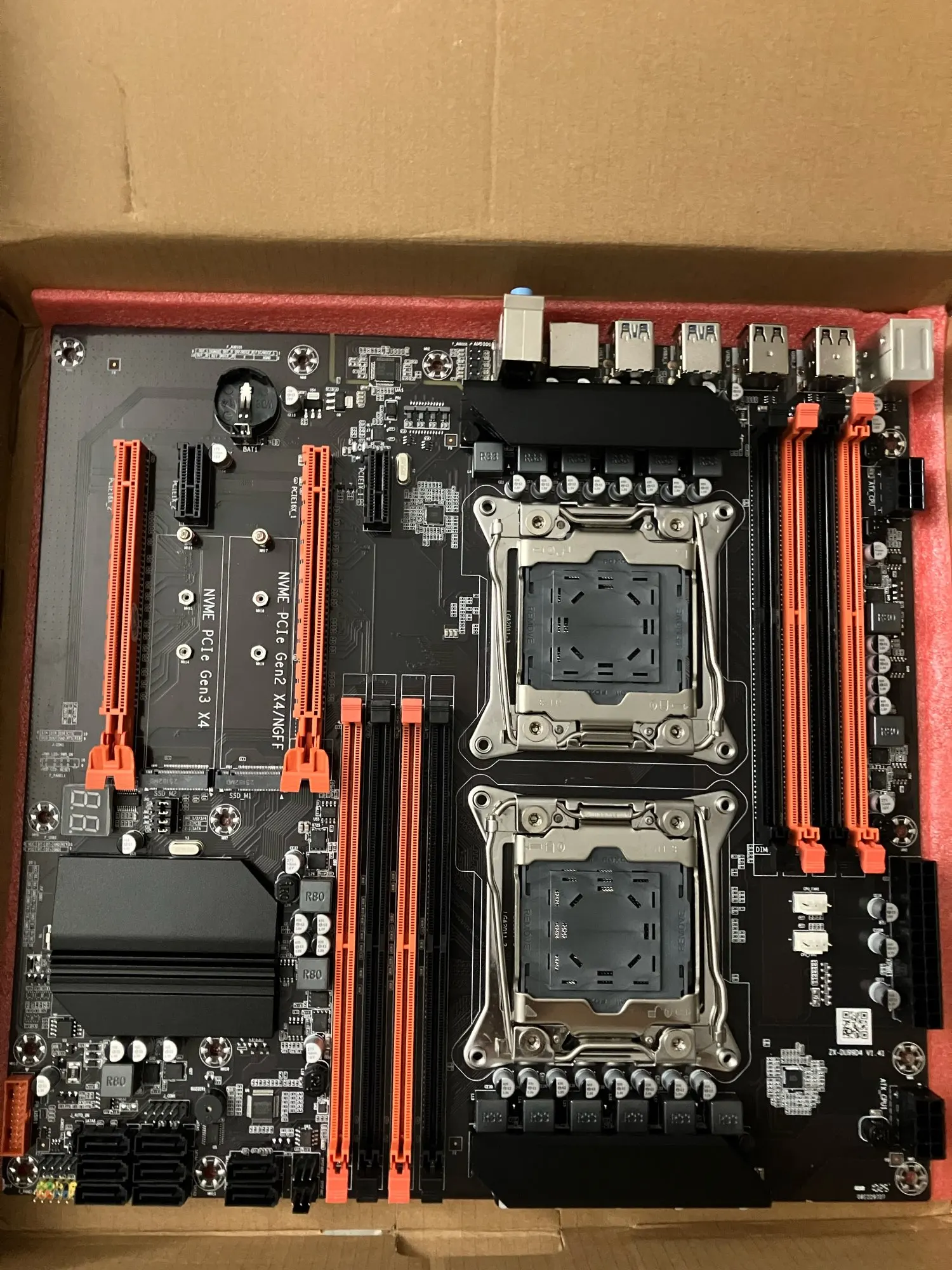 MOUGOl X99 Dual CPU Gaming Motherboard Set lntel Xeon E5 2680 V4&DDR4 64GB (4*16GB) LGA2011-3 M.2 NVME for Server Computer Host photo review