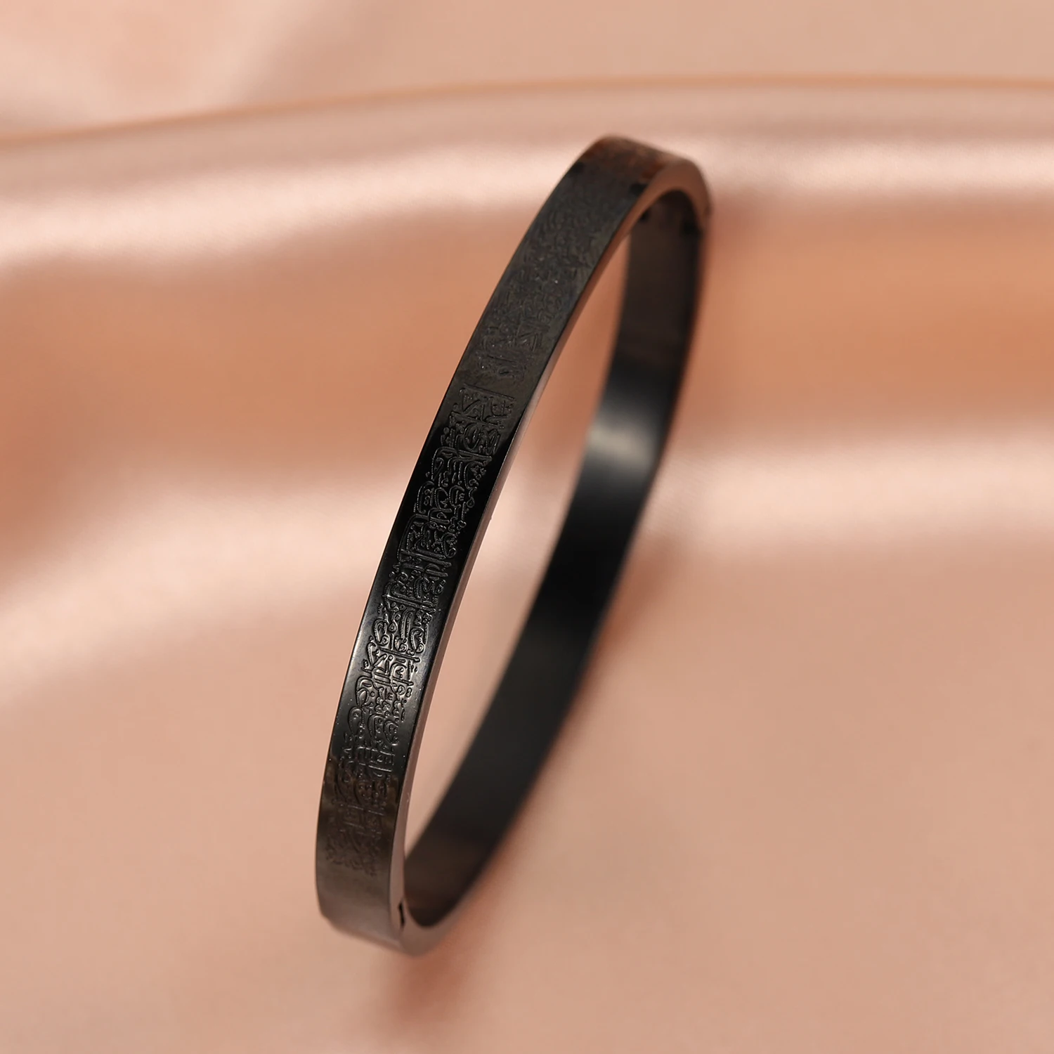 Personalized AYATUL KURSI Islamic Jewelry Bracelets Stainless Steel  Openable Bangles Arabic Calligraphy Islamic Faith Gifts 2