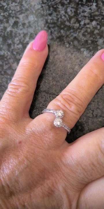Anillos para mujer, Color plata 925, línea bobinada de circón, anillo geométrico de estrella, compromiso, boda, romántico, regalo de joyería fina de San Valentín photo review