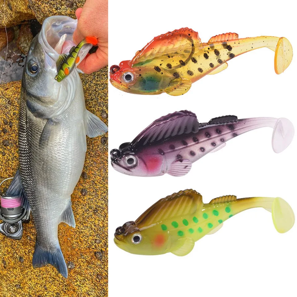 5 Têtes De Gabarit Souples – Leurre De Pêche 8 Cm – Crochets Pour Basse – Lot De 5