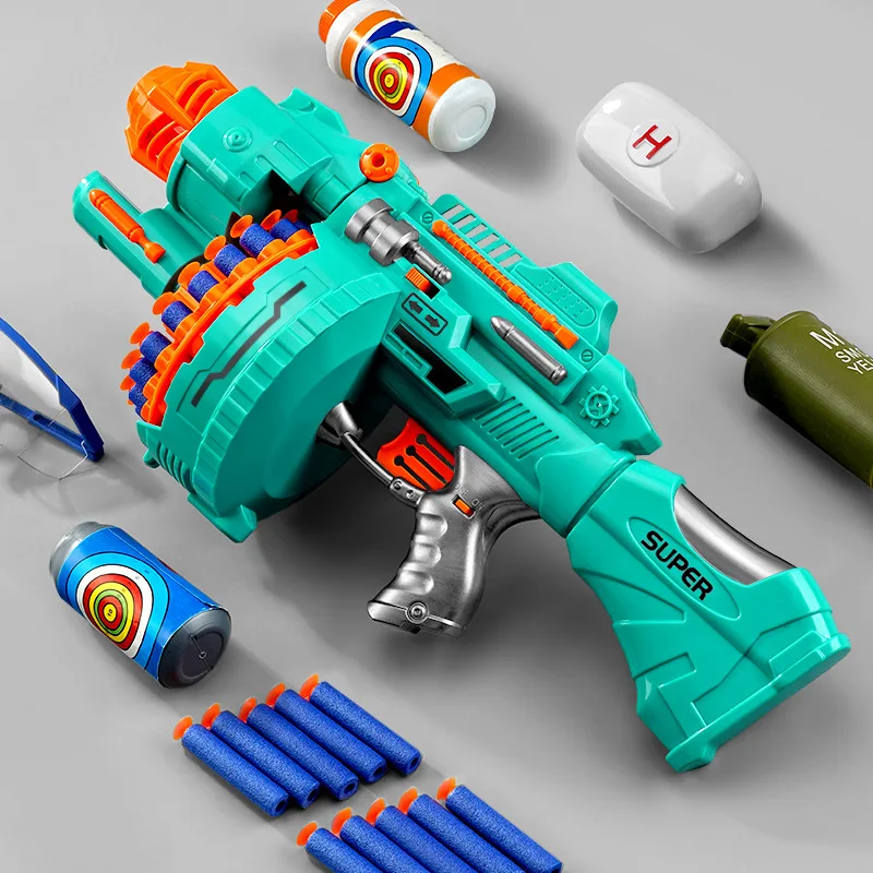 Children's Electric Continuous Shooting Gatling Toy Gun Soft Bullet Suction Cup Bullet BB Gun For Kids Gift 5