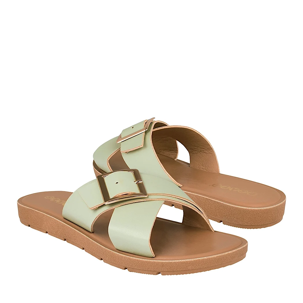 SANDALIAS DAMA STYLO 5215 SIMIPIEL VERDE