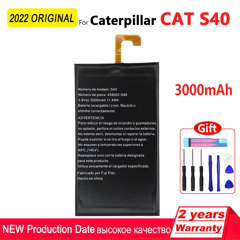 100% Original 3000Ah S40 Phone Battery For Caterpillar CAT S40 458002-S40 High quality Batteries With Tools+Tracking Number