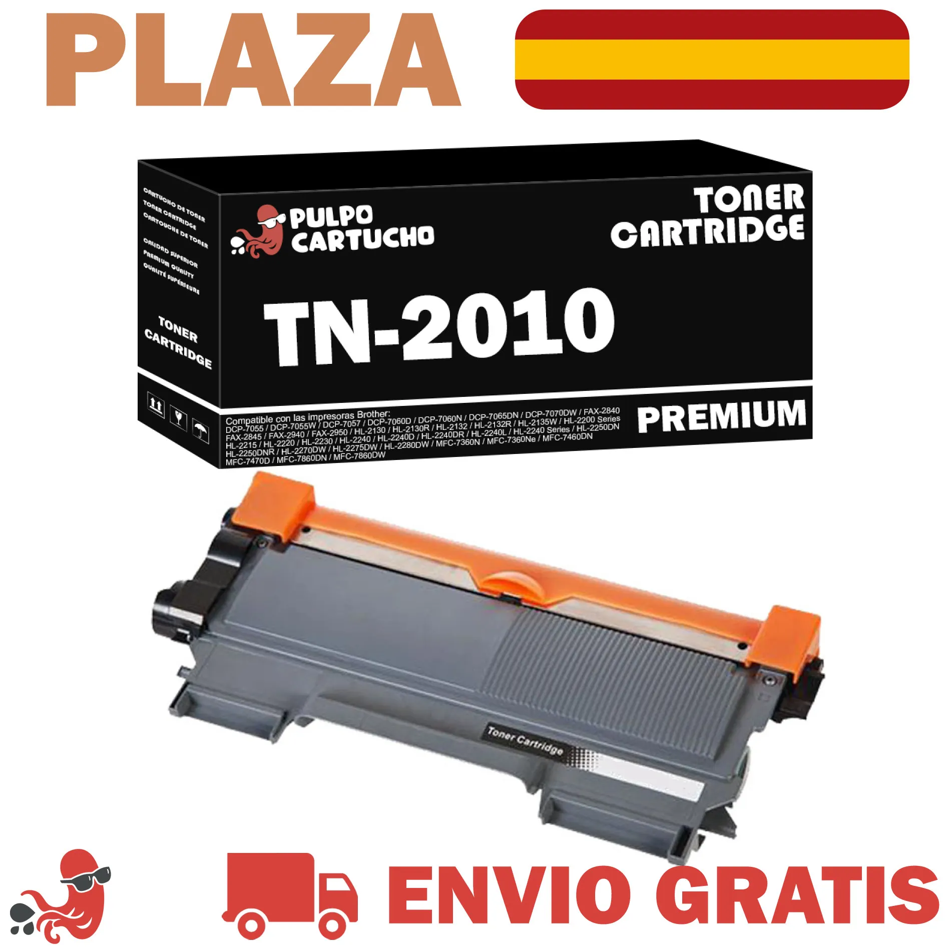 Pack 2 TONER EXPERTE® Compatibles TN2220 TN2010 Cartouches de Toner pour Brother DCP-7055, DCP