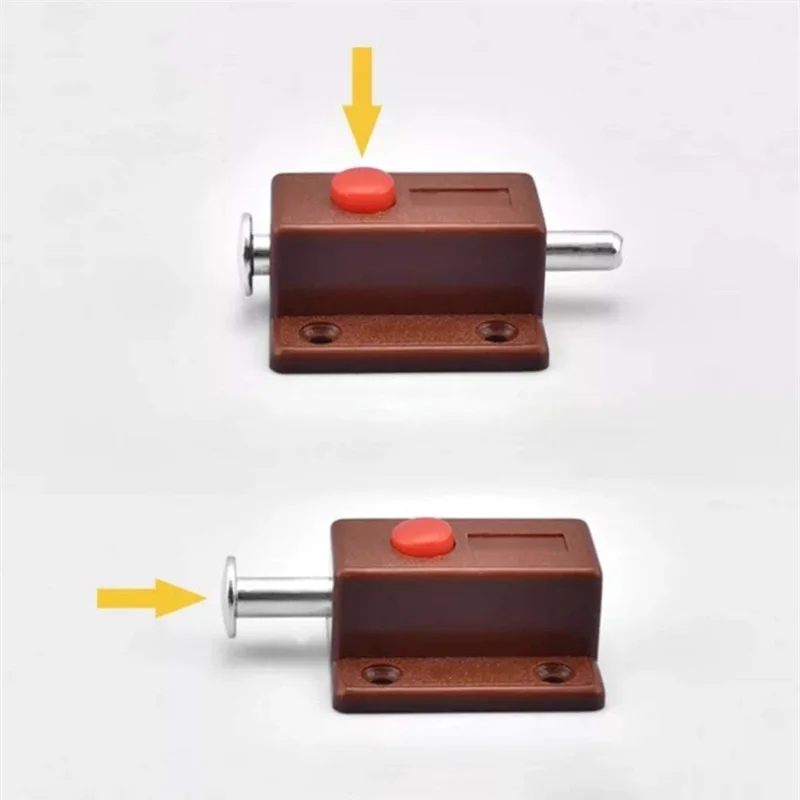 Hot Spring Loaded Press Button ABS Plastic Bolt Sliding Lock Latch For Door Furniture Hardware Accessories