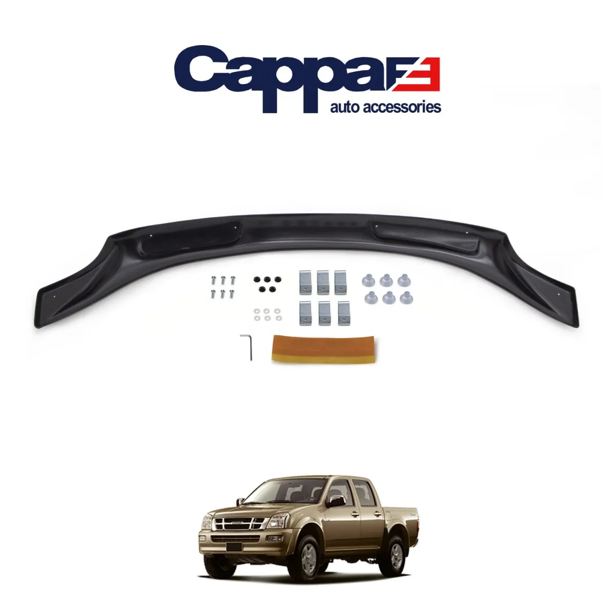 

FOR Isuzu D-Max Front Hood Protection Spoiler 2002-2012 Front Bug Shield Hood Deflector Guard-Spoiler Wing Body Kit Mirror Cover