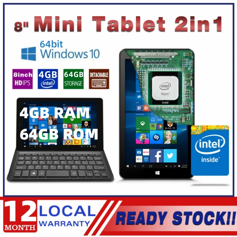 

Hot Sale 4GB RAM 64GB ROM 8 INCH 64bit Windows 10 Tablets PC X5-Z8350 1.44GHz Quad-Core Mini Tablet 1920x1200 Pixel Dual Camera