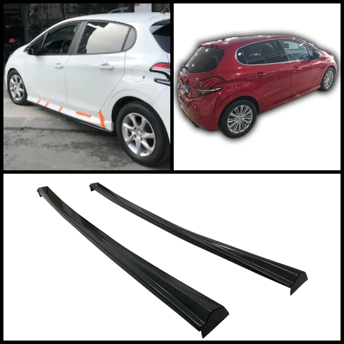 Per Peugeot 208 Gonna Laterale Estensione Attacco Davanzale Trim Car Styling Spoiler Flaps Splitter Spoiler Body Kit Accessori Auto