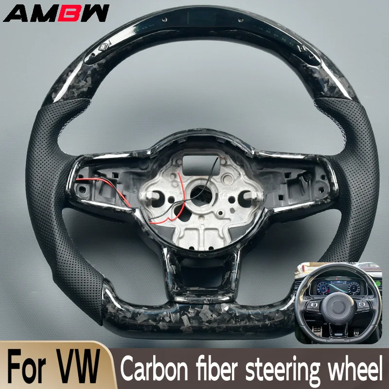 

Customized Carbon Fiber Steering Wheel for Volkswagen VW Golf MK7 R GTI GTD GTE Polo GTI Scirocco 2015 2016 T-ROC LED Display