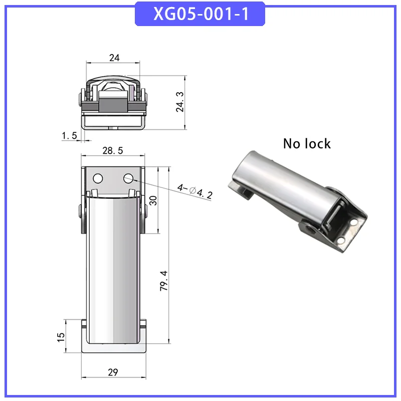 304 Stainless Steel Adjustable Latch Lock for Securely Connecting Cases and Bags Concealed Anti Loose Locking Fastener