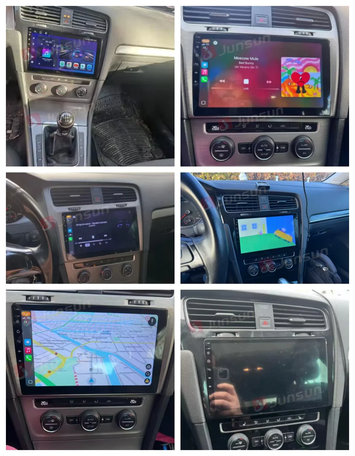Junsun Kabelloses Apple CarPlay Android Auto für VW Golf 7 MK7 5G 2012-2017 Android Autoradio GPS-Navigation IPS-Touchscreen DSP RDS Bluetooth WiFi SWC Multimedia-Stereoanlage mit Eingebautem Lüfter Plug-and-Play Haupteinheit – Detail 2