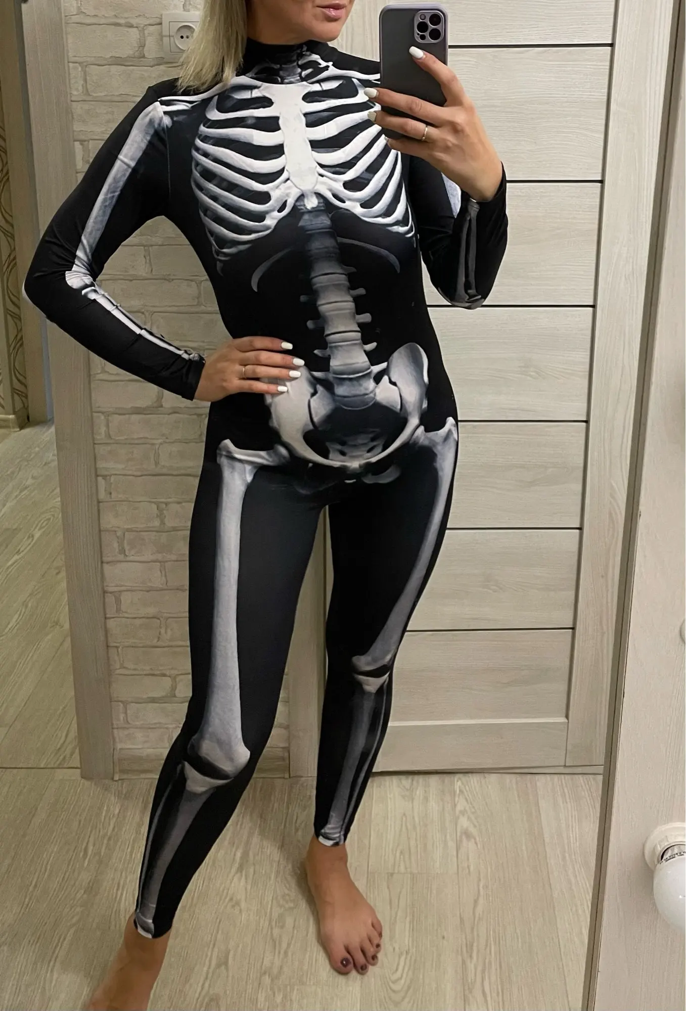 Halloween Cosplay Skeleton Bodysuit photo review