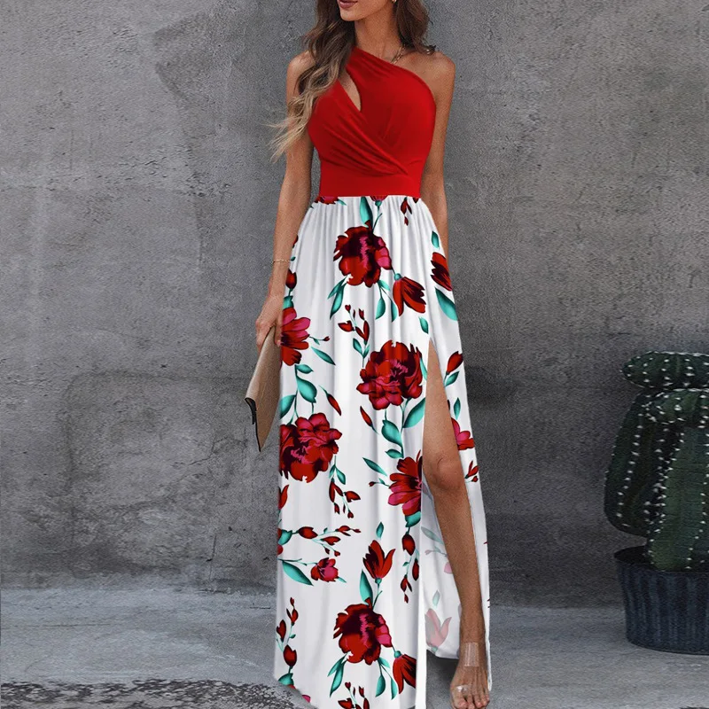 

2023 Summer Evening Women Dresses Sexy Side Split Elegant Maxi Dress For Woman Robe Floral Female Casual Party Aesthetic Dress