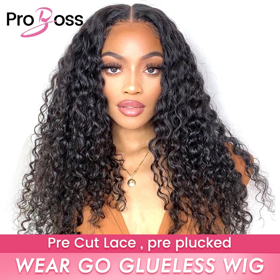 Wear Go Wig Proboss Hair 32 Inch Mongolian Water Wave 4X4 Glueless Pre