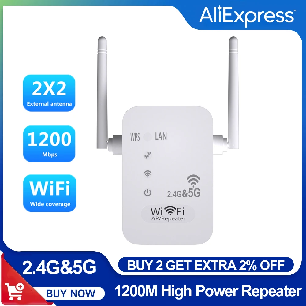 1200Mbps 2.4G 5GWiFi Repetidor De Banda Dupla Extensor De Alcance De Sinal Sem Fio Amplificador Wi Fi Roteador Impulsion I.804072213