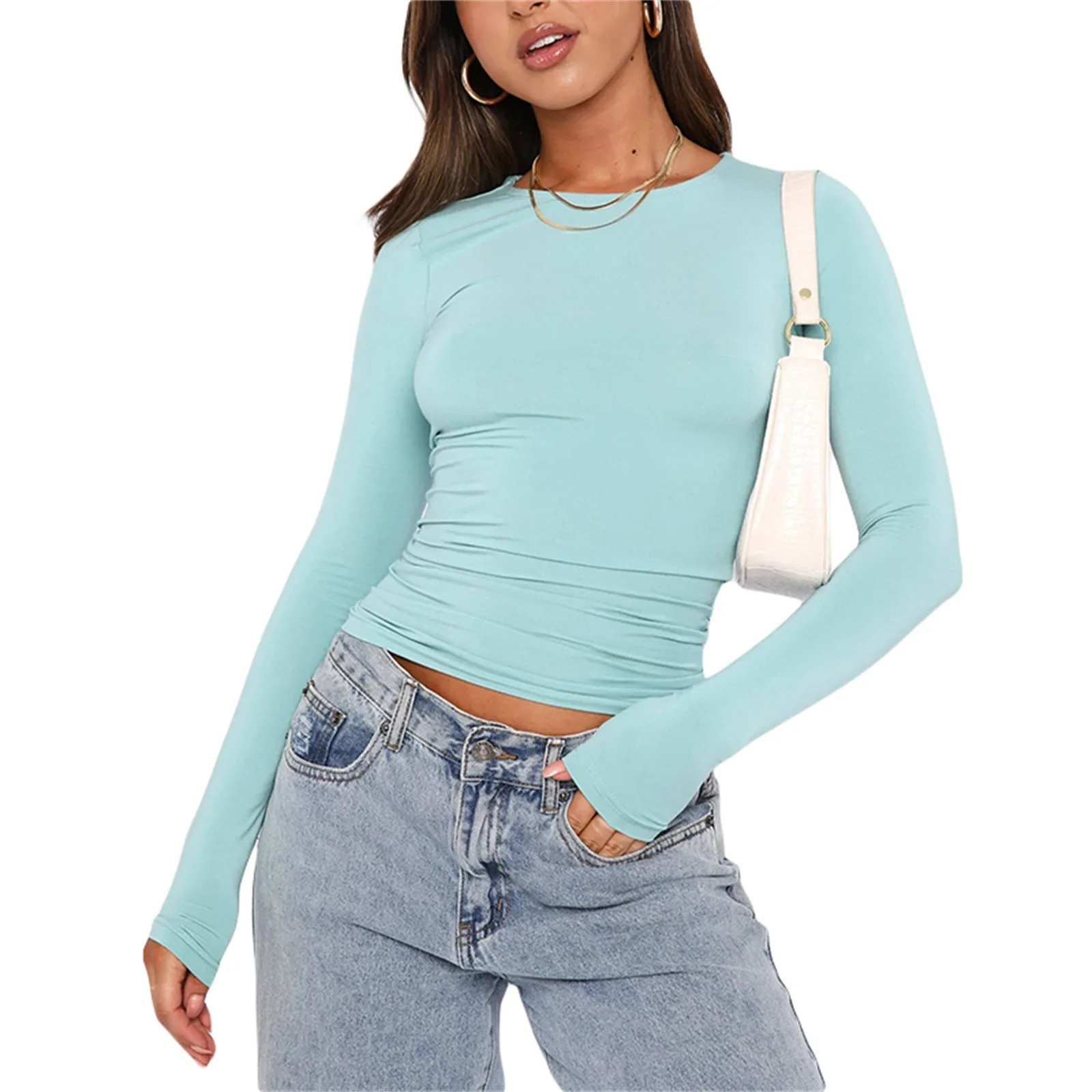 ตัวเลือกสินค้า Y2K Crop Pullover เสื้อแขนยาวสไตล์ชิลล์